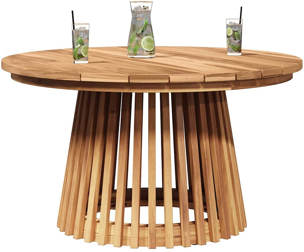 Highland Dunes Circle Solid Wood Outdoor Side Table - 70 cm W 70 cm D Brown