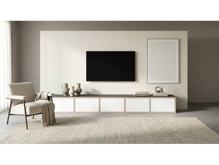 Meuble bas Pickawood Mélaminé premium Noir Bord contre­plaqué