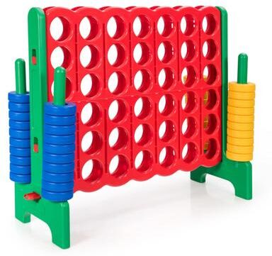 Costway Jumbo 4-to-Score Giant Game Set with 42 Jumbo Rings and Quick-Release Slider-Green