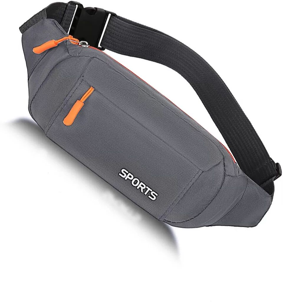 INF Vielseitige Lauf-Bauchtasche - Sport-Hüfttasche für Fitness, Reisen und Outdoor-Aktivitäten Grau