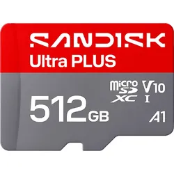 SANDISK ULTRA® PLUS MICROSD™ UHS-I-Karte, Micro-SD Speicherkarte, 512 GB, 200 MB/s