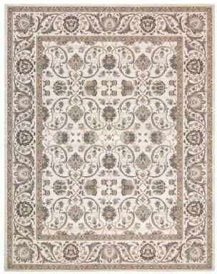 Gertmenian Majestic Croft Traditional Ivory and Grey Floral Border Area Rug