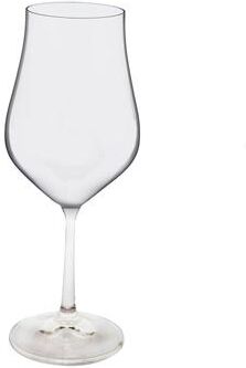 Classic Touch Set of 6 White Wine Glasses with Clear Stem