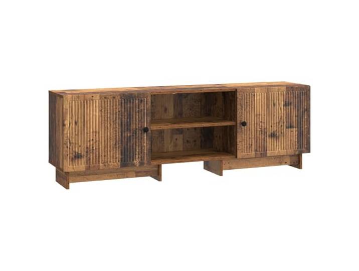 Roanoer TV Lowboard Altholz 150x31x50 cm Holzwerkstoff Fernsehtisch Rustikales Lowboard im Retro-Design für Wohnzimmer und Schlafzimmer mit zwei Schwenktüren und offenem Ablagefach.