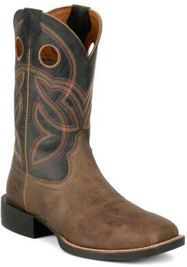 "Justin Boots Stampede 11"" Square Toe - Mens 8.5 Grey Boot E2"