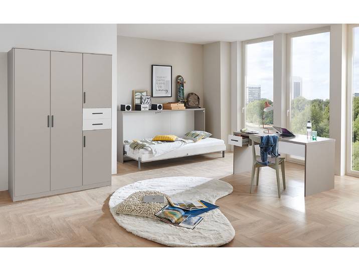 Klappbett Bahamas 90 x 200cm Spanplatte, foliert Grau/Weiß/Beige