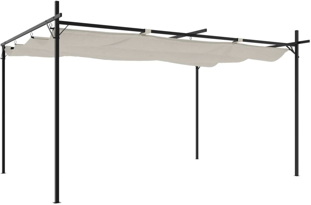 vidaXL Pergola avec toit rétractable crème 395x292x230 cm