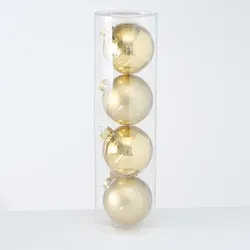 Boltze Große Weihnachtskugeln Ø 10 cm, 4 tlg, Gold
