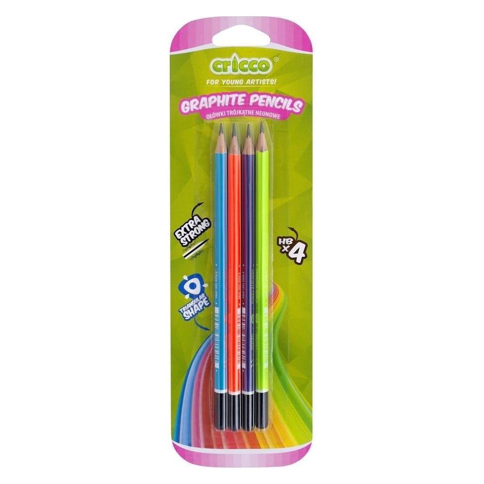 Cricco Dreieckiger Bleistift Neon HB 4 Stk. (HB, 4x) (48019507)