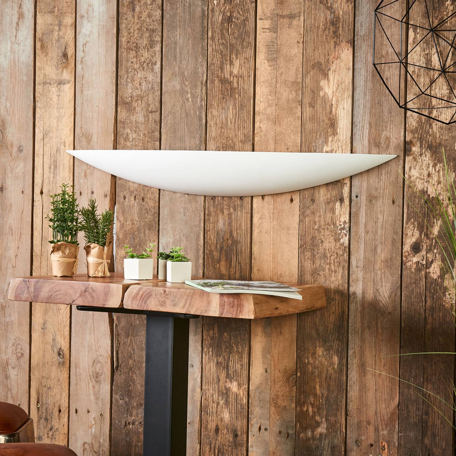 Wandfluter Tommi Lindby, dimmbar, weiß / opal, für Wohn- / Esszimmer, Gips / Ton, Modern, Wandleuchte, Wandlampe Innen