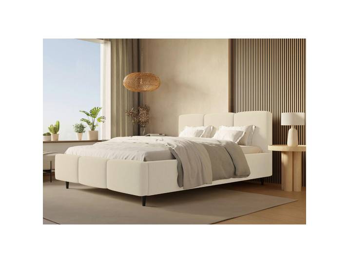 Boxxx Polsterbett, Creme, Holz, Buche,Birke, massiv,Schichtholz, 180x200 cm, Bettkasten, gepolstertes Kopfteil, in verschiedenen Größen erhältlich, Schlafzimmer, Betten, Polsterbetten