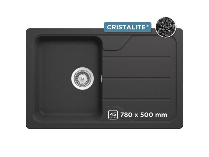 Granitspüle SCHOCK Formhaus Mini , grau (anthrazit), B:78cm H:29,8cm T:50cm, Domogranit, Küchenspülen, Granitspüle