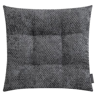 Stuhlkissen MAGMA HEIMTEX "ARLO Stuhlkissen Form 55", anthrazit, gesteppt unifarben, B:35cm H:5cm L:35cm, Chenille, Faserbällchen (Polyester), Polyester, Dekokissen_Sitzkissen_Kissenhüllen, Stuhlkissen, Komfort trifft Stil: Hochwertiges Stuhlkissen...