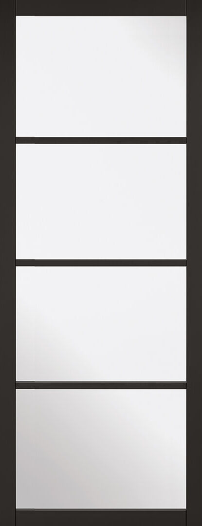 LPD Doors Soho 4L Glazed Black Internal Door Black 198cm H x 76.2cm W x 3.5cm D
