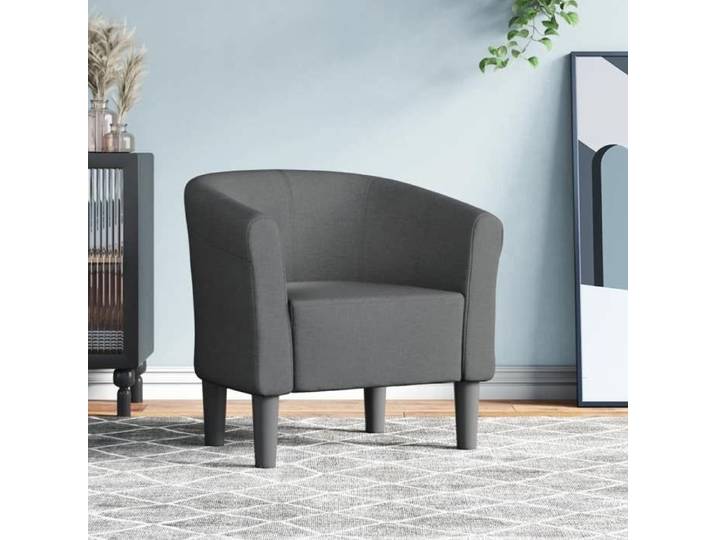 SALE 2026  Fauteuil Chaise de relaxation Gris - Chaise cabriolet gris foncé tissu PRO450455283