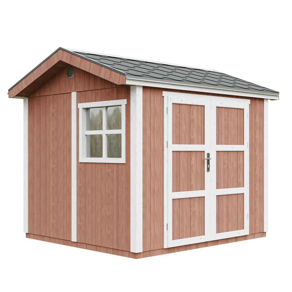 Gartenhaus 5,9 m² - H252x250x294 cm - Timbela M913A-REDWOOD RED