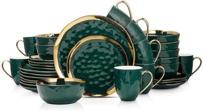 Stone Lain Porcelain Gold Halo Dinnerware Set