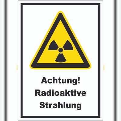 HB-Druck Achtung Radioaktive Strahlung Aufkleber A3 (297x420mm)