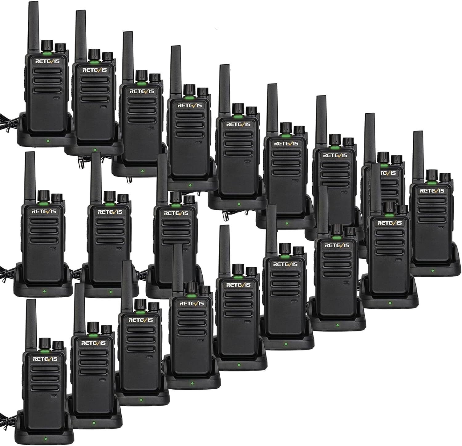 Retevis RT668 Walkie Talkie, PMR446 Wiederaufladbares Funkgerät für Erwachsene, VOX Squelch, Notfall Professionell Funkgeräte Set für Hotel 20x