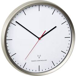 TFA Dostmann 60.3521.02 Funk Wanduhr 30.5 cm x 48 mm Edelstahl (gebürstet) Leisegang-Uhrwerk