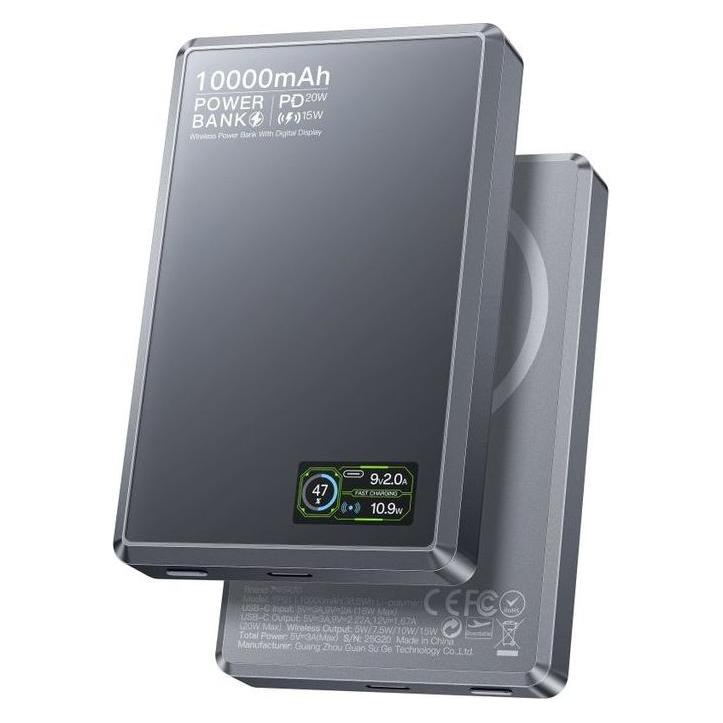Yesido Yesido YP91 magnetic wireless power bank 10000mAh - black (10000 mAh) (YP91)