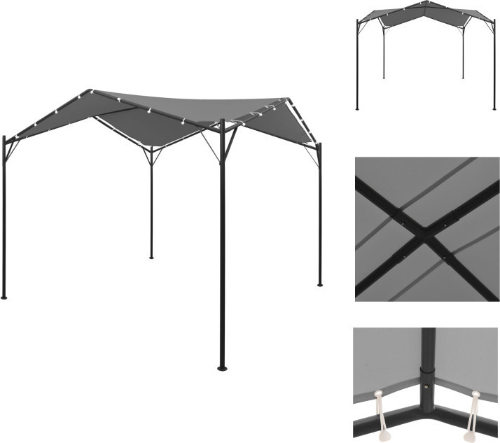 vidaXL Gartenpavillon Anthrazit 4x4 m - Pavillons & Partyzelte
