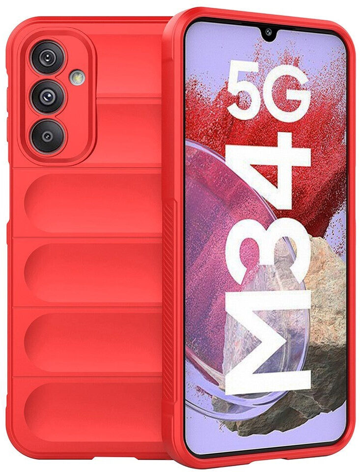 INCOVER Samsung Galaxy M34 (5G) / F34 (5G) Fleksibelt Plastik Bagside Cover - Rød