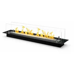 Divina Fire Bioethanol-Kaminbrenner aus Stahl mit 65 cm Glas