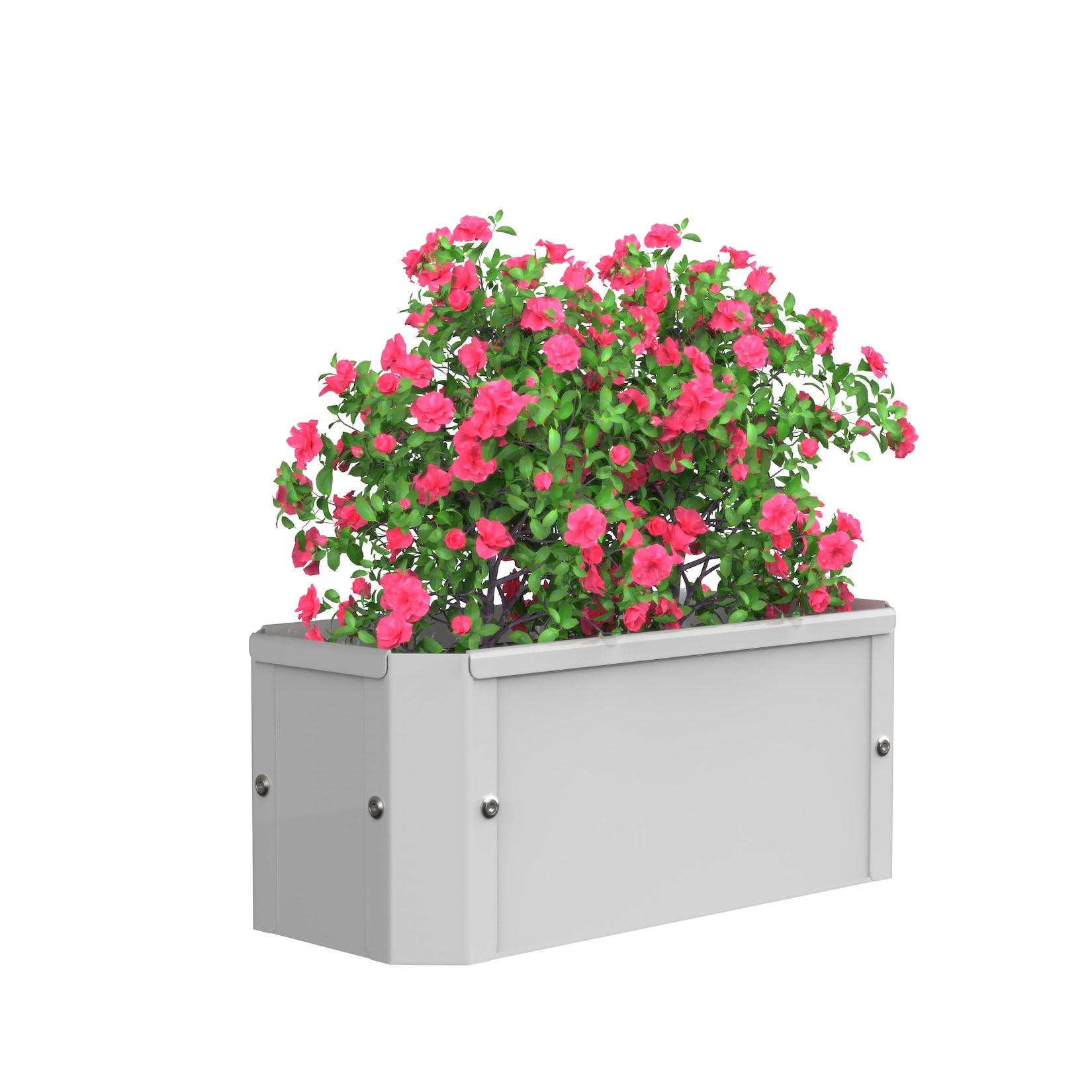 VCM Metall Hochbeet 39x18x16 cm, rechteckiger Pflanzkasten für Balkon Terrasse Garten, Blumenkasten mit und ohne Boden nutzbar, Balora S