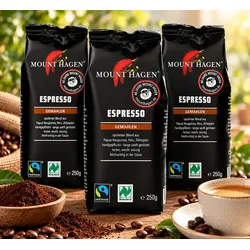 3er-Pack Mount Hagen Bio-Espresso gemahlen