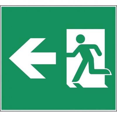 Schild I Piktogrammscheibe Rettungsweg links, Typ C, für CUBE-LUX-STANDARD, ASR/ISO