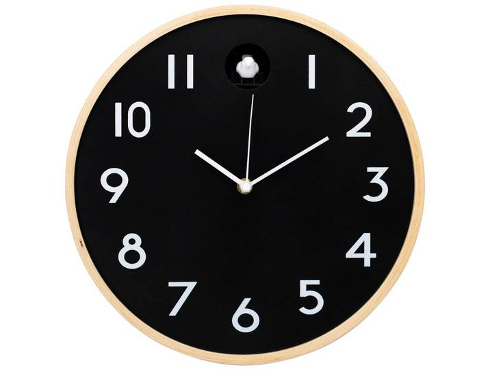 Wanduhr Kukuk Natur/Schwarz