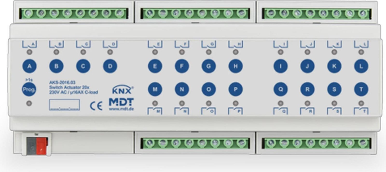 MDT KNX 16-voudig schakelrelais REG