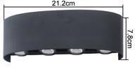 Silver Stone Store Waterproof LED Wall Lamp, Up Down Luminous Lighting For Outdoor, Indoor Stair Garden Sconce Light, Durable Plastic Wall black b