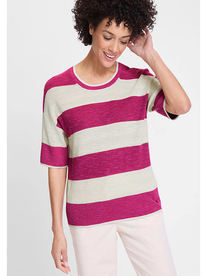 Olsen Pullover in Lila/ Beige - 38