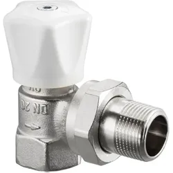 Oventrop Baureihe HRV Handregulierventil 1194506 3/4", Eck, verkürzt, Messing vernickelt