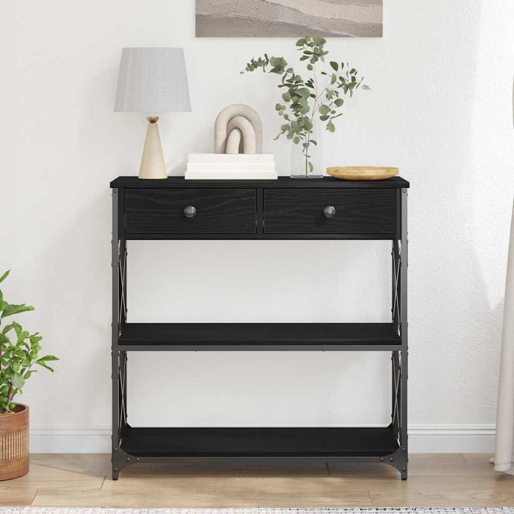 vidaXL Table Console Chêne noir 75 x 28 x 75 cm