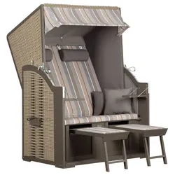 Strandkorb Compact Grau