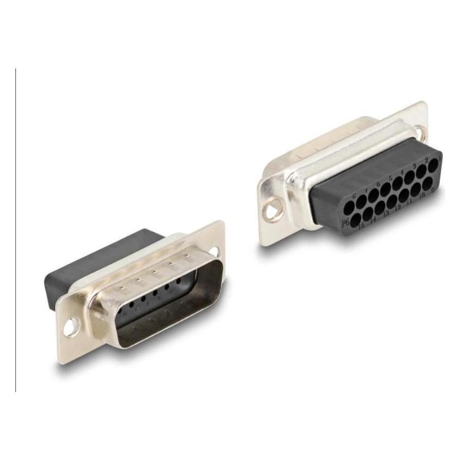Delock D-Sub 15 Pin Stecker zu RJ45 Buchse Montagesatz weiss (67108)