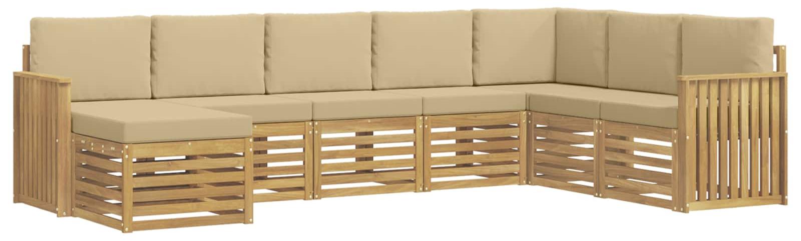 Garnitur aus 8 Outdoor-Sofas, Farbe Beige, Material: Polyester