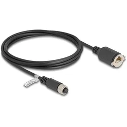 Delock M12 Kabel A-kodiert 8 Pin Buchse zu RJ45 Buchse zum E (CAT5e, 2 m), Netzwerkkabel