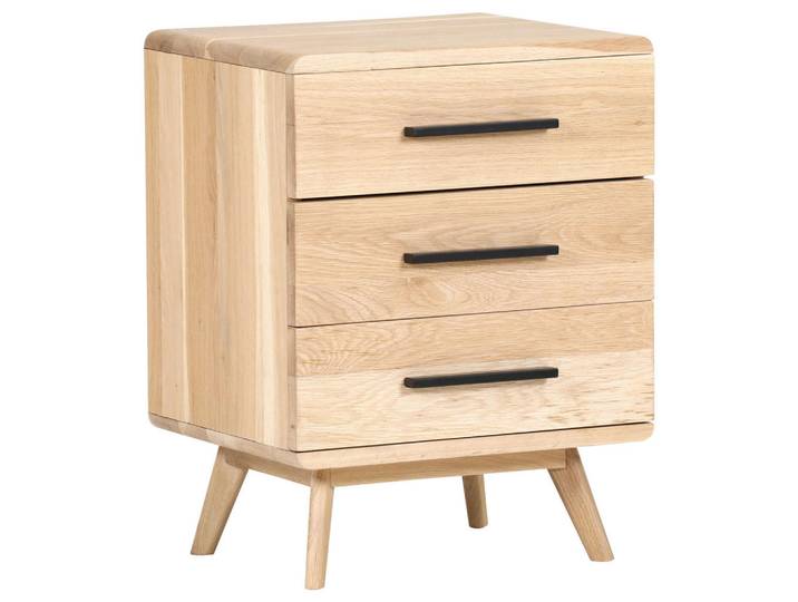 Landscape Nachtschrank, Eiche, Holz, Eiche, massiv, 3 Schublade(n) Schubladen, 48x65x40 cm, Soft-Close-System, Schlafzimmer, Nachttische
