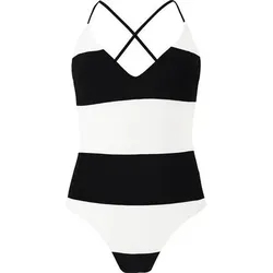 BARTS Damen Badeanzug Avocah Plunge One Piece, Größe 34 in Weiß Weiß