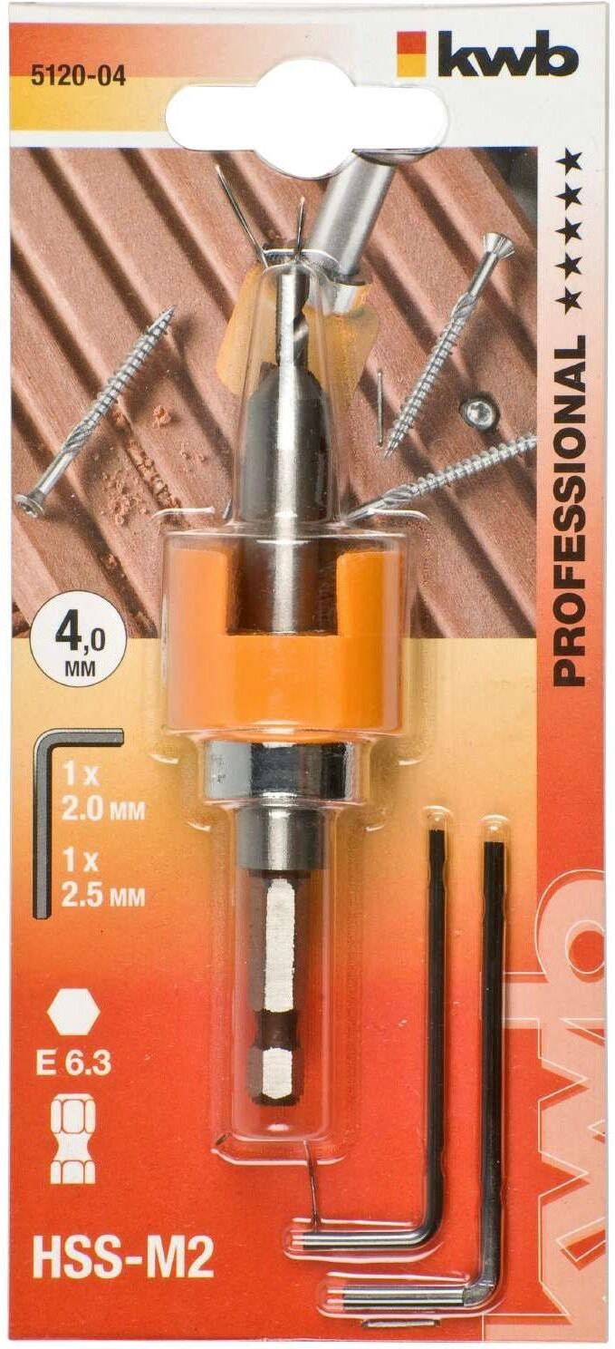 Holzbohrer KWB "5 mm mit Senker", silber, Bohrer, Holzbohrer silber Einheitsgröße