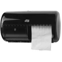 1 x Tork ELEVATION Standard-Toilettenpapierspender T4 Geeignet für 2 Kleinrollen, abschließbar Farbe: schwarz