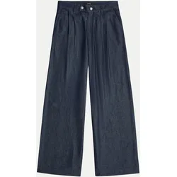Wide-Leg Chino in Denim-Optik Blau 28/32