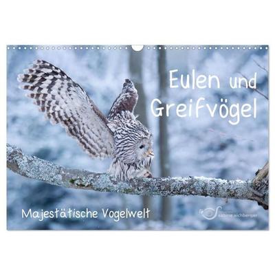 Eulen und Greifvögel - Majestätische Vogelwelt (Wandkalender 2027 DIN A3 quer), CALVENDO Monatskalender