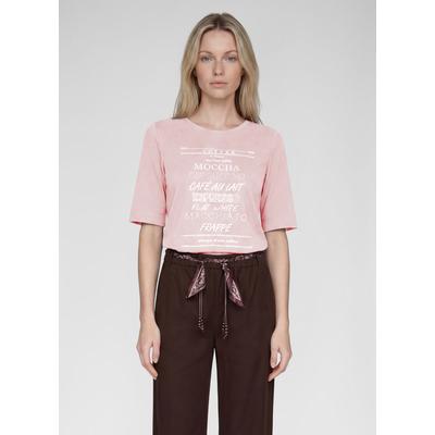 Print-Shirt RABE "T-Shirt", Damen, Gr. 46, rosa, Obermaterial: 100% Baumwolle, unifarben, tailliert, Shirts