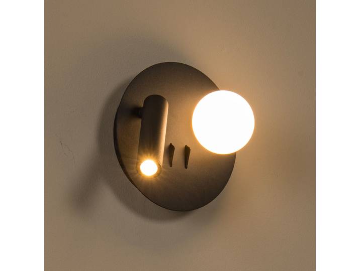 LED Wandleuchte Matiz Ø 17cm Schwarz/Schwarz Material: Metall Metallart: Eisen Oberfläche Metall: Gestrahlt Nicht austauschbare LEDs
