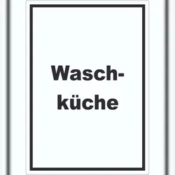 HB-Druck Waschküche Aufkleber mit Text Waschraum hochkant A0 (841x1189mm)